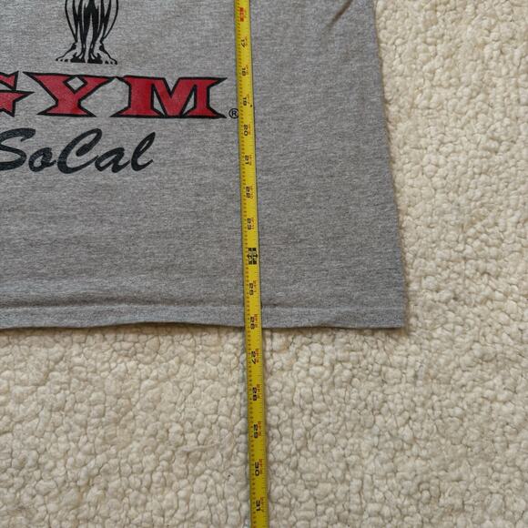 Vintage Gold’s Muscle Tee Size Small Sleeveless Tank Grey SoCal Gym Train - Picture 3 of 5